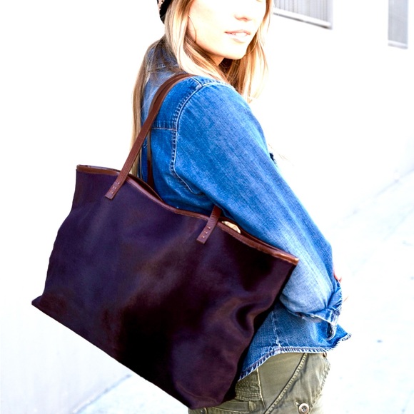 TruTru Coup de Cheveaux Hair Calf Tote - Picture 1 of 7